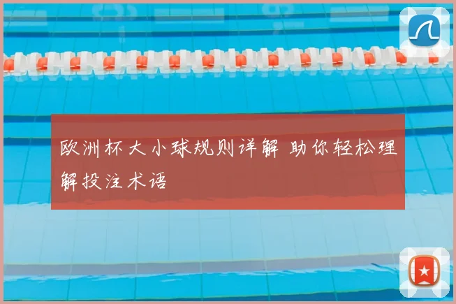 欧洲杯大小球规则详解 助你轻松理解投注术语